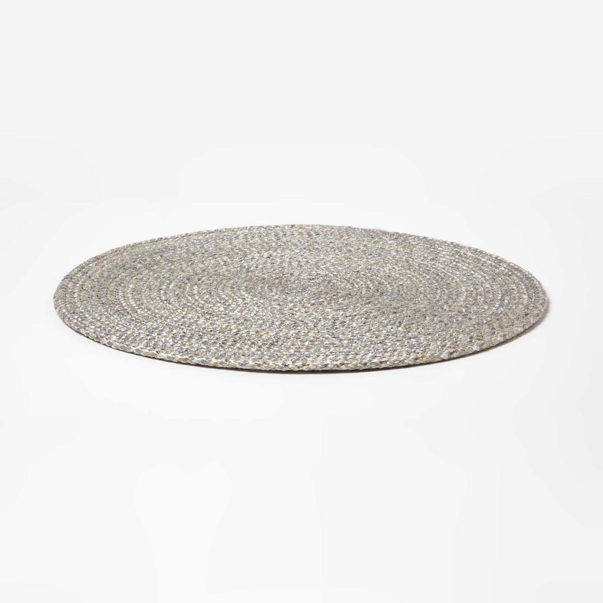 TISCHSET silber im 4er-Set, Platzsets rund geflochten, 40 cm - Silberfarben, Textil (40/40cm) - Homescapes