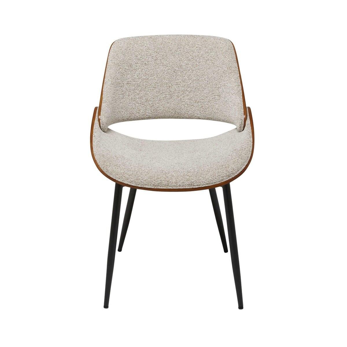STUHL aus Nussbaum und Stoff L56 cm - MANNIX - Grau, Metall (54/78/61cm) - Signature