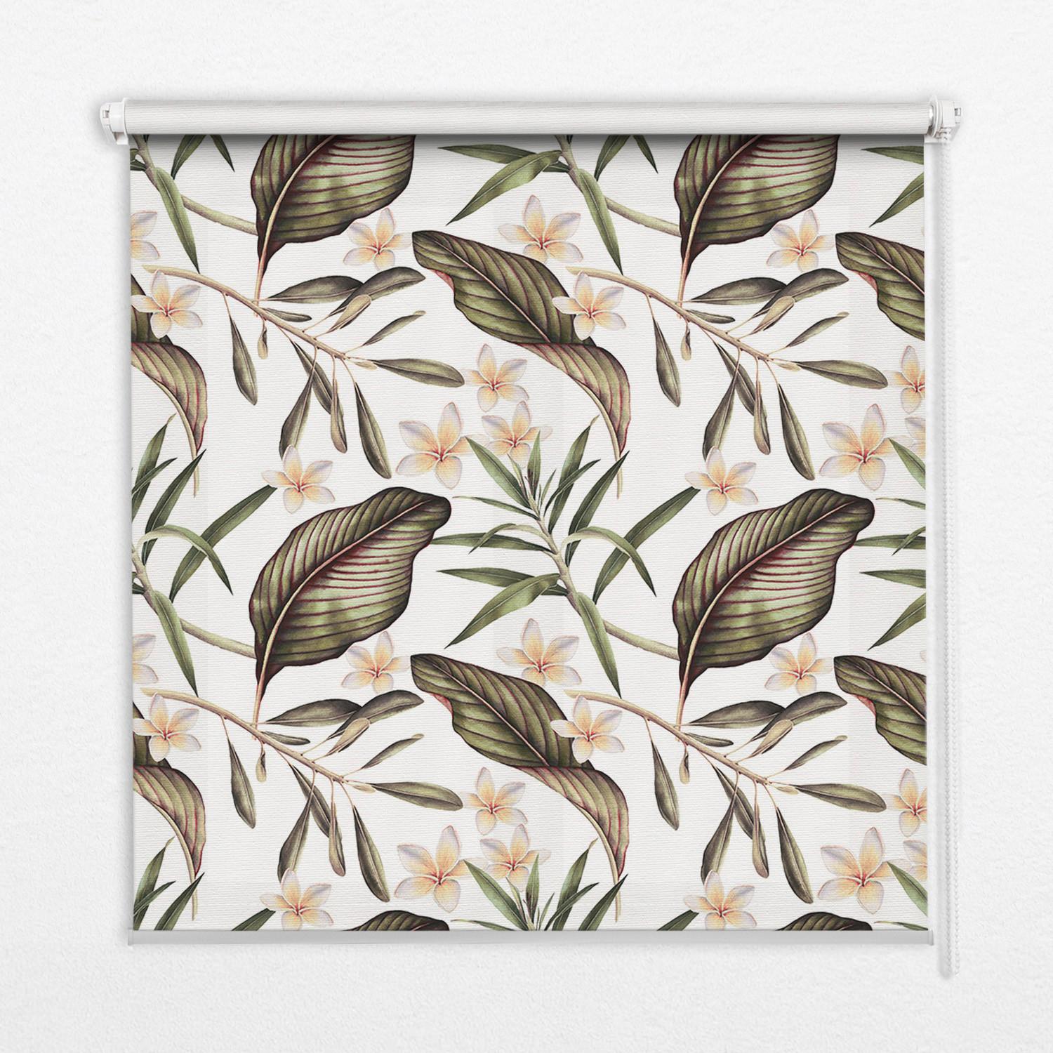INNENROLLO - Fensterrollo - Rollo - 150x180 cm - Blumen mit Stielen - Grün, Kunststoff (150/180/0.5cm) - TULUP