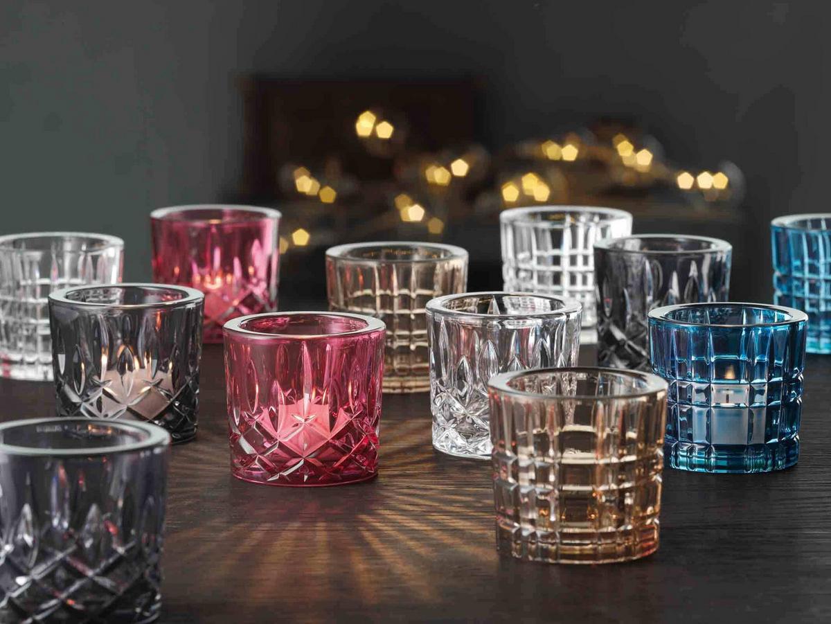 TEELICHTHALTER Square Votives Tobacco ø 7,1 x 6,6 cm 2er Set - Braun, Glas (7.1/6.6cm) - Nachtmann