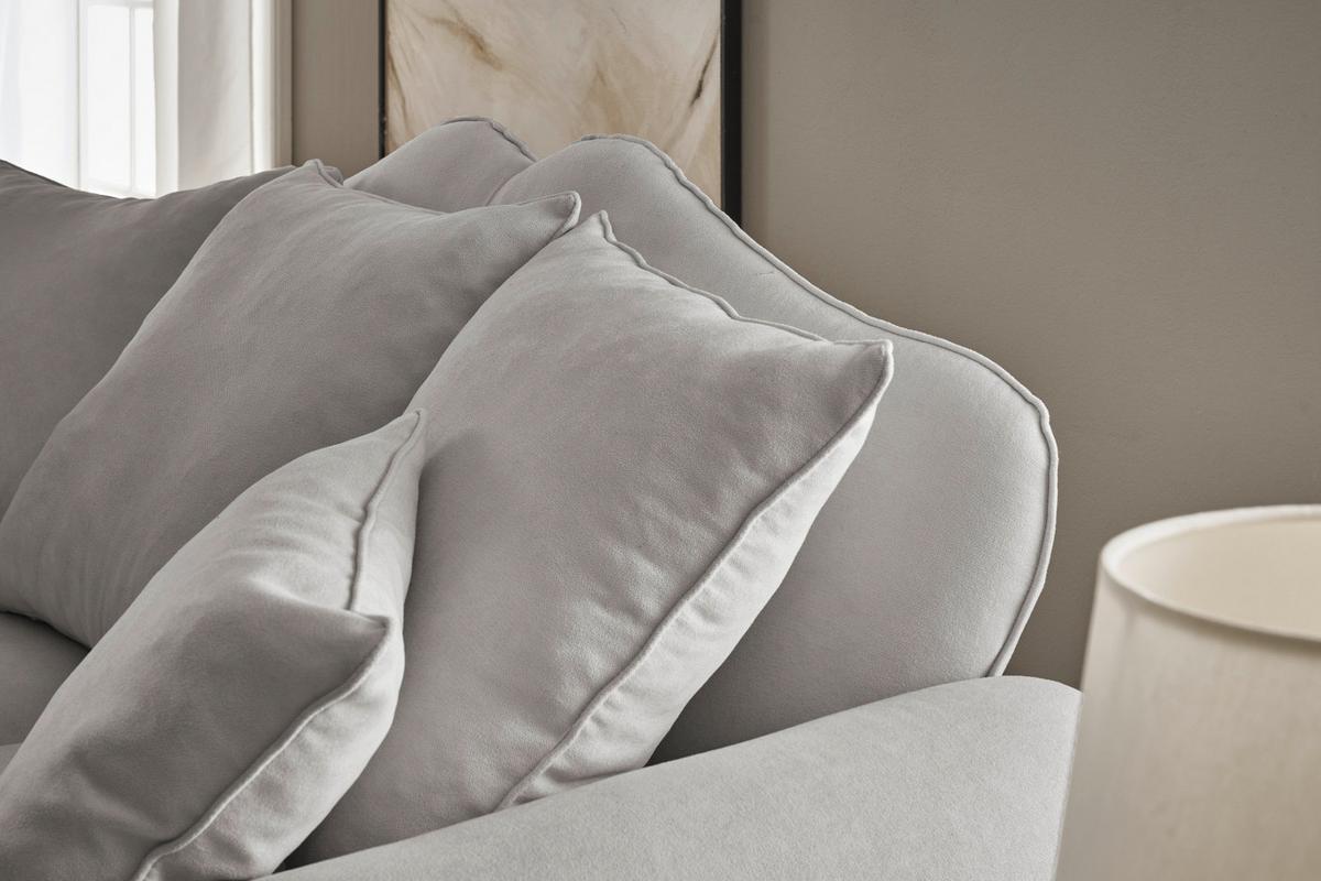 SOFA hellgrau Landhaus, Couch 2-Sitzer 170 cm - Hellgrau, Holz/Textil (170/95/100cm) - Furn.Design