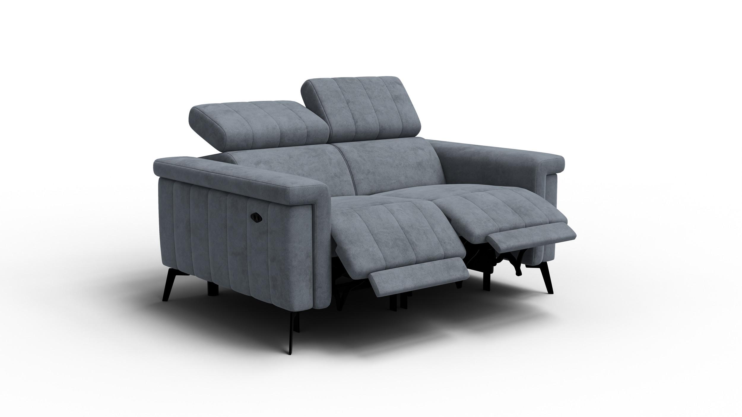 RELAXSOFA NORDEL 2-Sitzer, dunkelgrau - Dunkelgrau/Schwarz, Holz/Textil (150/80/105cm) - Wozimo