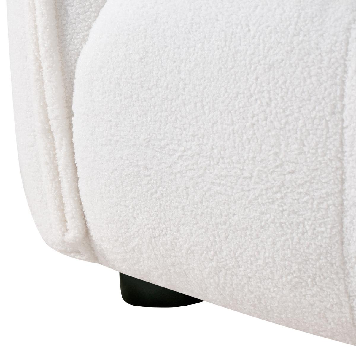 2-SITZER-SOFA Bouclé Weiß Halba - Weiß, Textil (174/80/85cm) - Beliani