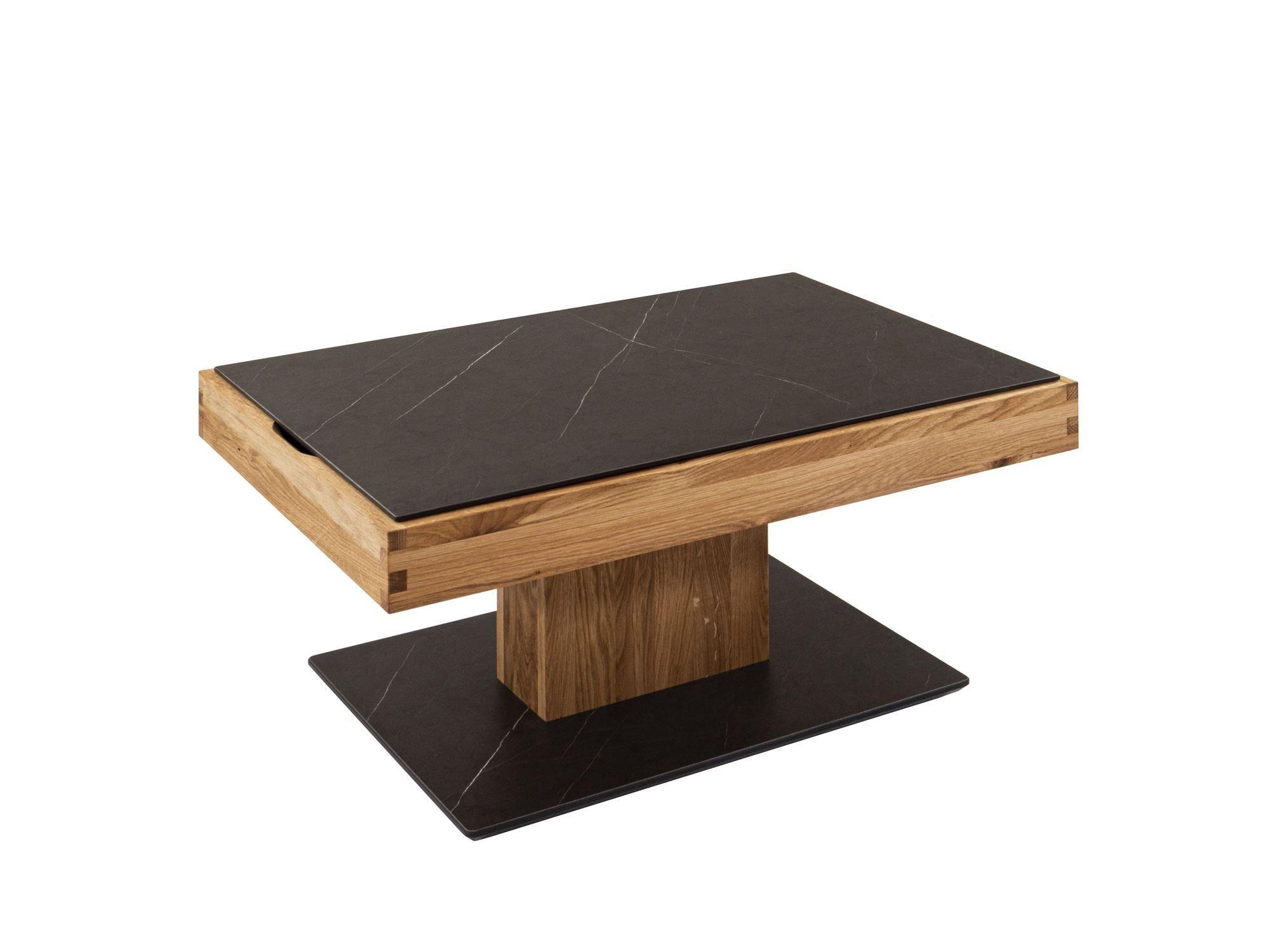 FUNKTIONSTISCH Celestia 90x60x45 höhenverstellbar Wildeiche/Marmara Nero - Braun, Holz (90/60/45cm) - 58aufmkessel