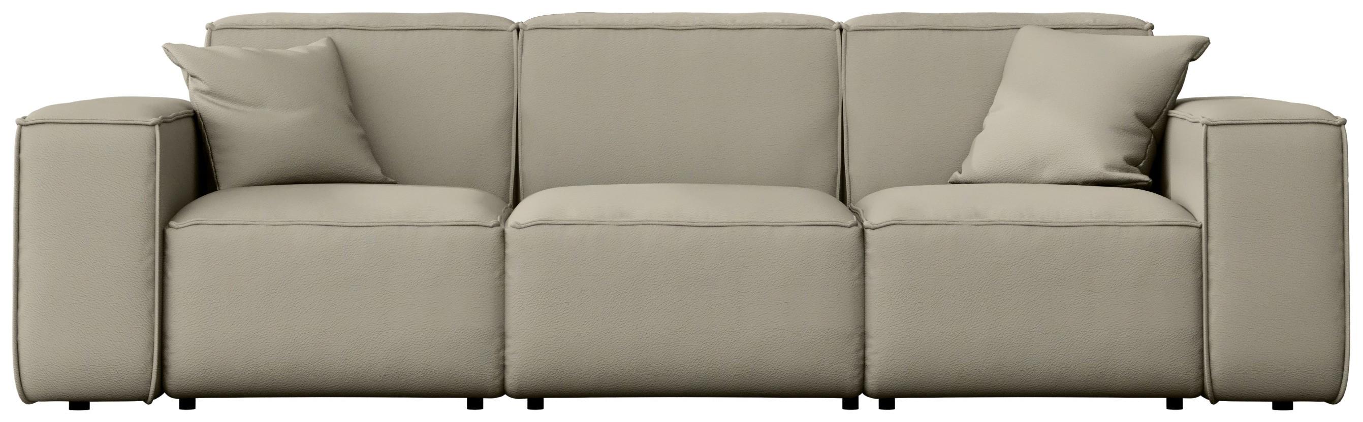 GARTENSOFA Lorento Outdoor 3-Sitzer, Taupe Beige Kunstleder 251/73/92 cm - Taupe/Beige, Textil (251/73/92cm) - WFL GROUP