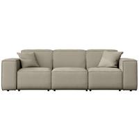 GARTENSOFA Lorento Outdoor 3-Sitzer, Taupe Beige Kunstleder 251/73/92 cm - Taupe/Beige, Textil (251/73/92cm) - WFL GROUP