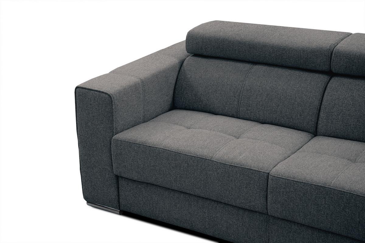 SOFA QUARTZ 3-Sitzer, dunkelgrau - Dunkelgrau, Holzwerkstoff/Textil (202/80/102cm) - Wozimo