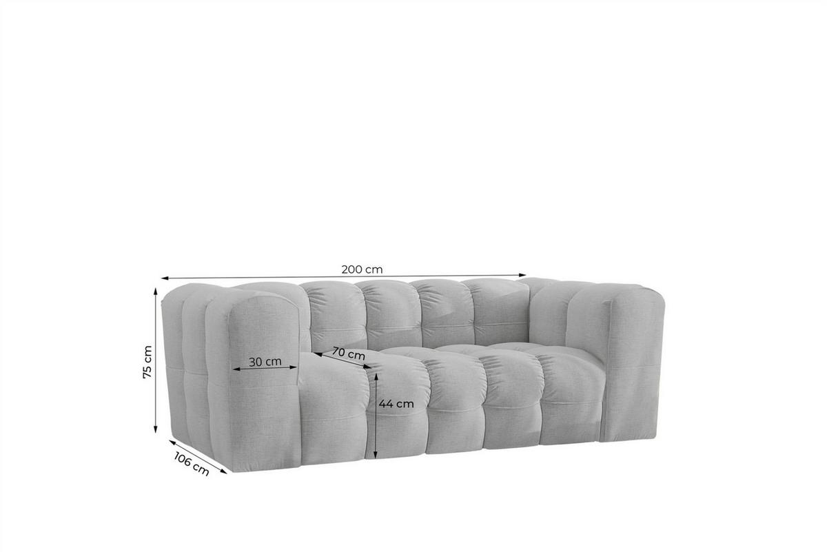 SOFA 2-sitzer Solvie In Tiffani - Grün, Holzwerkstoff/Textil (200/75/106cm) - Fun Möbel