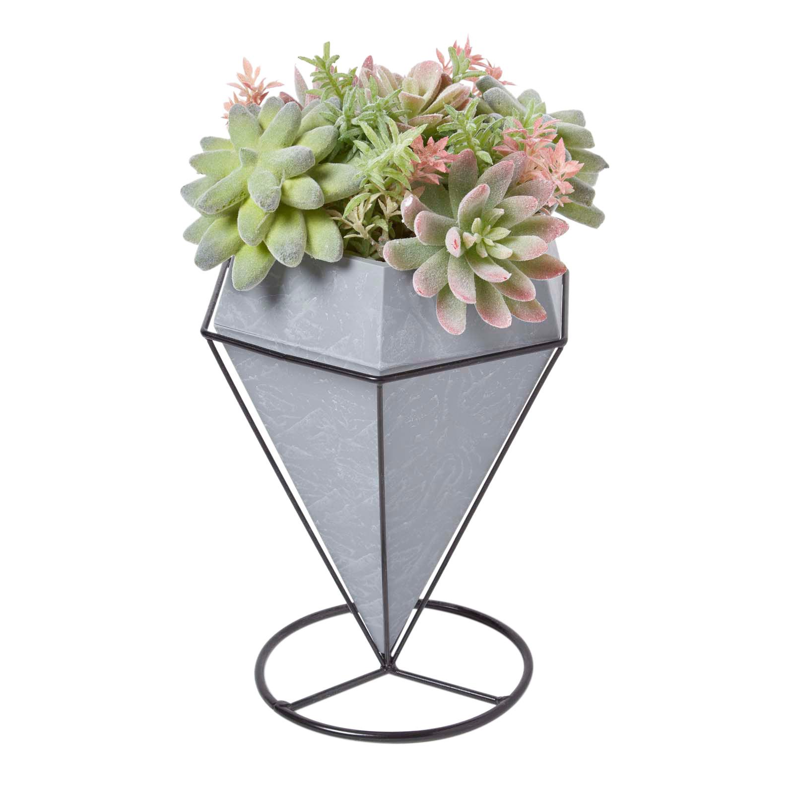 KUNSTPFLANZEN Sukkulenten-Arrangement im Deko-Topf, 31 cm - Grün, Kunststoff (31cm) - Homescapes