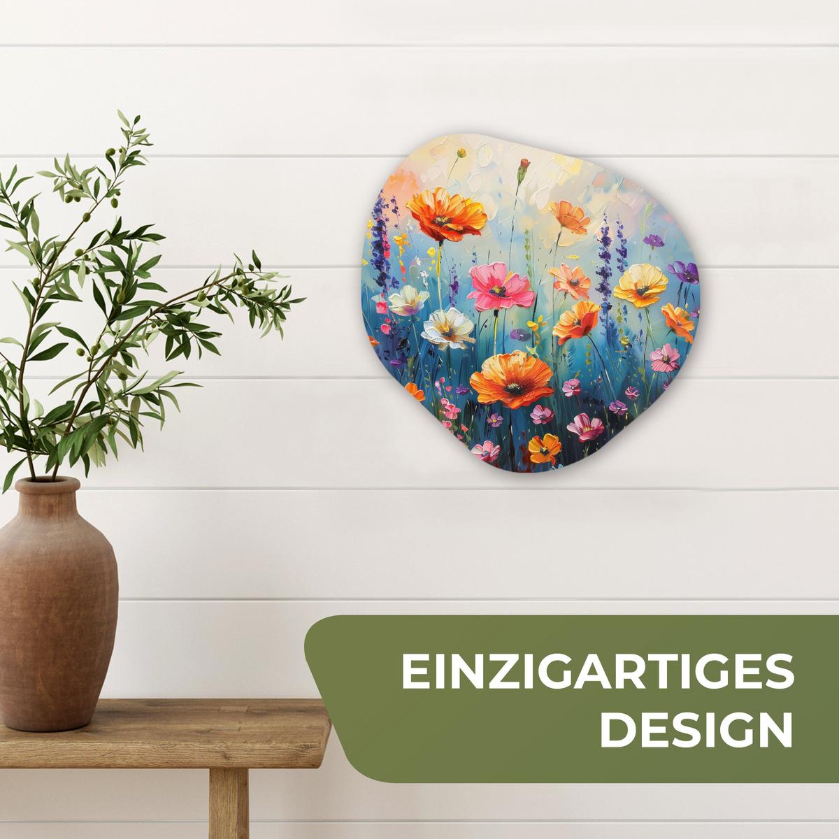 WANDBILD Blumen - Natur - Aquarell - Kunst Wanddeko 40x40 cm - Multicolor, Kunststoff (40/40cm) - MuchoWow