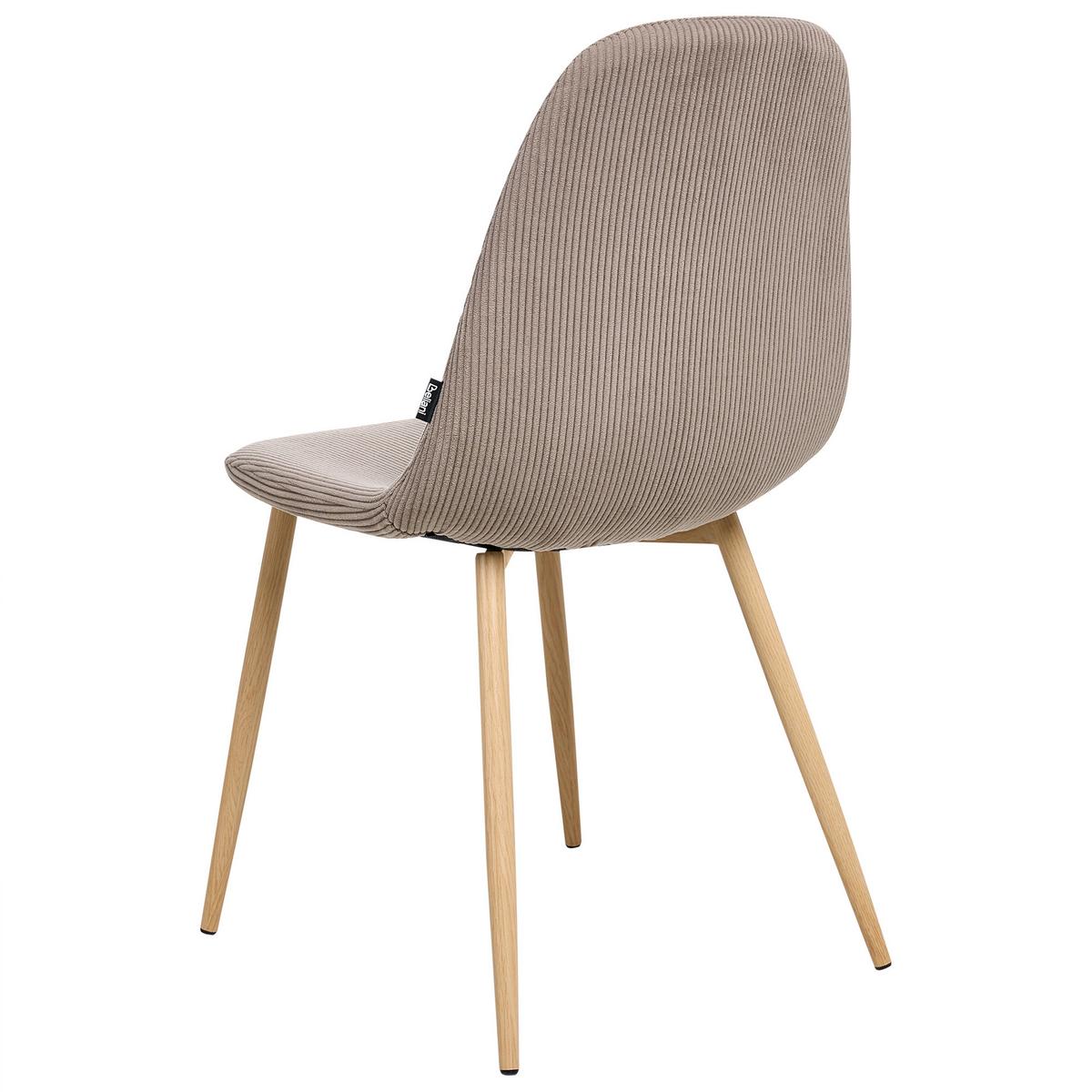 ESSZIMMERSTUHL 2er-Set Beige Hilden - Taupe/Braun, Textil (43/84/52cm) - Beliani