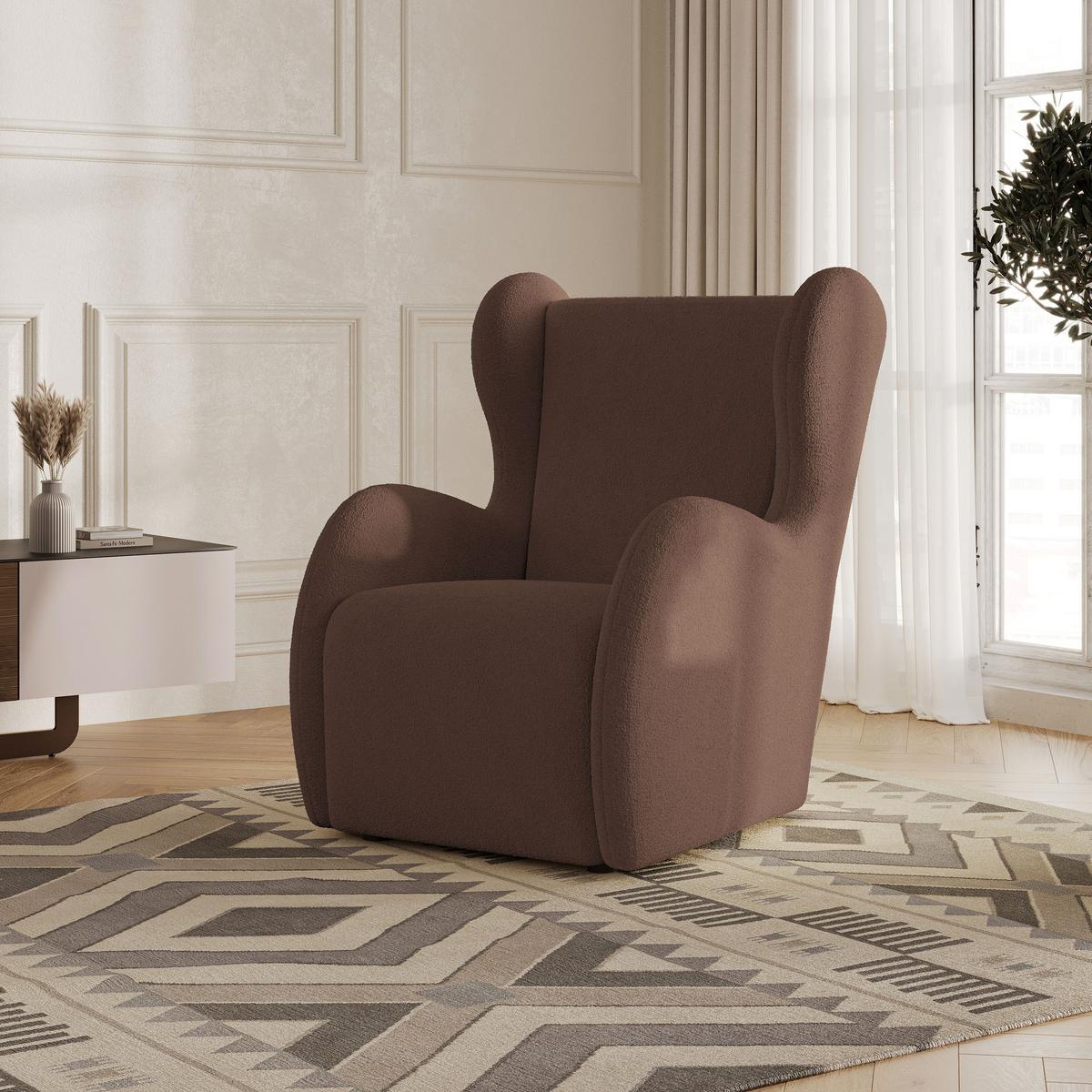 SESSEL MASTI Polstersessel Loungesessel ergonomisch, Braun - Braun, Holzwerkstoff/Kunststoff (74/100/86cm) - MASSENO