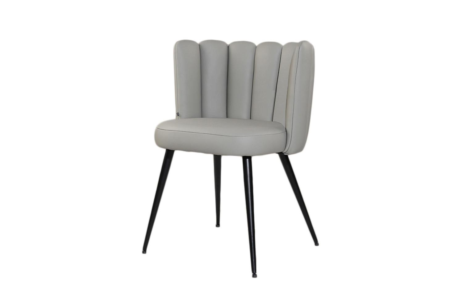 ESSZIMMERSTUHL JADA Grau Leder (1er-Set) - Grau, Leder/Kunststoff (59/79/55cm) - KAWOLA