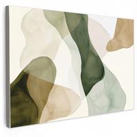 LEINWANDBILD Japandi - Abstrakt - Grün Gemälde 60x40 cm - Salbeigrün, Textil (60/40cm) - MuchoWow