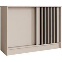 KOMMODE Horizon mit 2 Schiebetüren, Kaschmir+schwarz, 100 cm - Kaschmir/Eiche Artisan, Holzwerkstoff (101/85/43.5cm) - Beautysofa