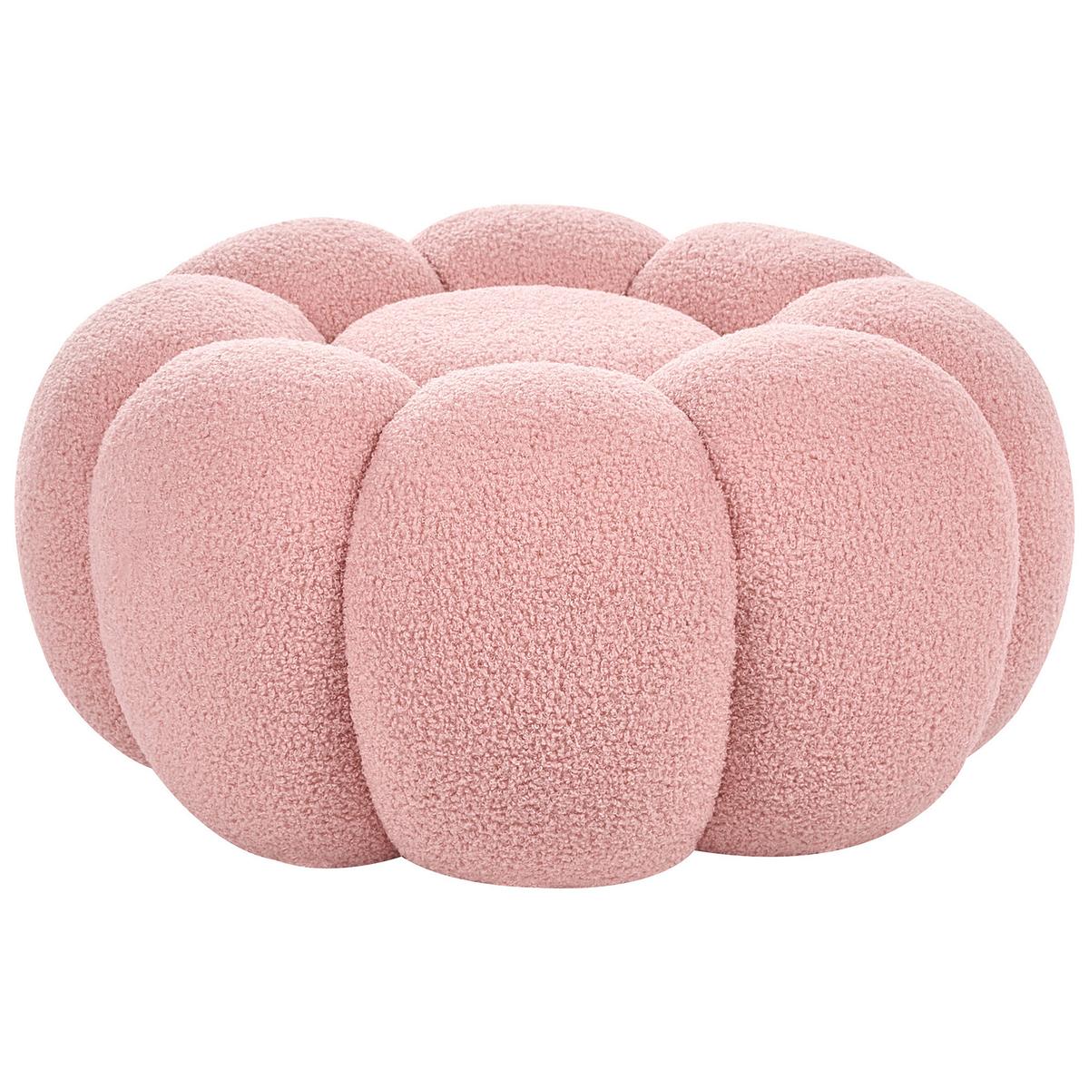 POUF Bouclé Rosa Beaufort - Pink, Textil (60/27/60cm) - Beliani