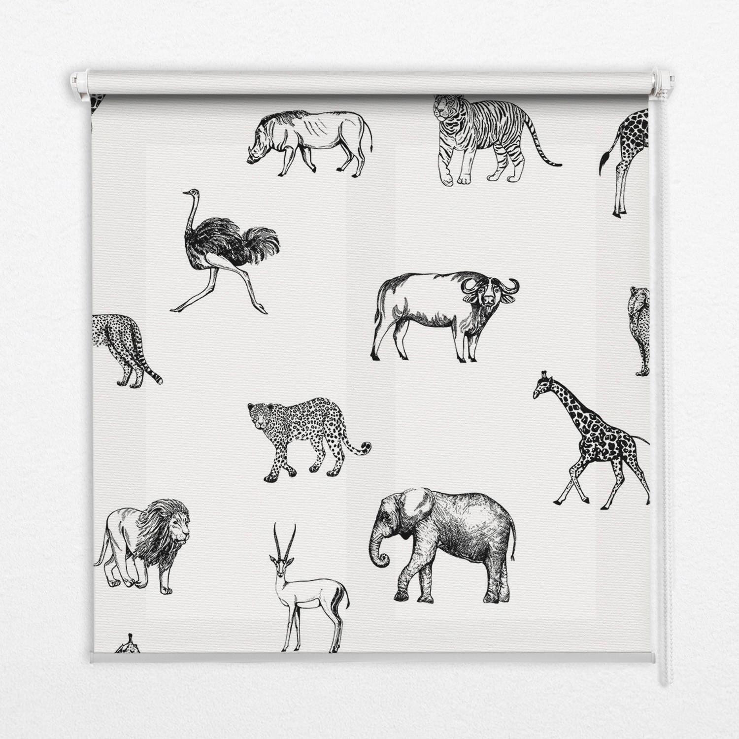 INNENROLLO - Fensterrollo - Rollo - 70x140 cm - Tiere - Grau, Kunststoff (70/140/0.5cm) - TULUP