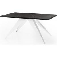 ESSTISCH Vance Weiß rechteckig ausziehbar, Marmor Schwarz 140-240/80/76 cm - Anthrazit/Weiß, Holzwerkstoff/Metall (80/240/76cm) - WFL GROUP