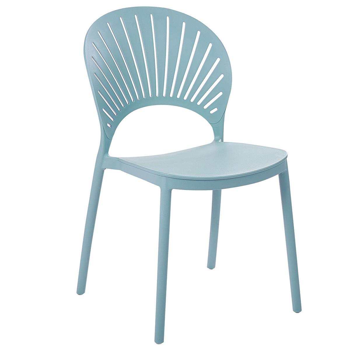 GARTENSTÜHLE 4er-Set Kunststoff blau Ostia - Blau, Kunststoff (46/83/51cm) - Beliani