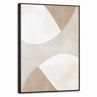 LEINWAND Bilder mit Rahmen - Braun - Japandi - Abstrakt - 60x80 - Sandfarben, Textil (60/80cm) - MuchoWow