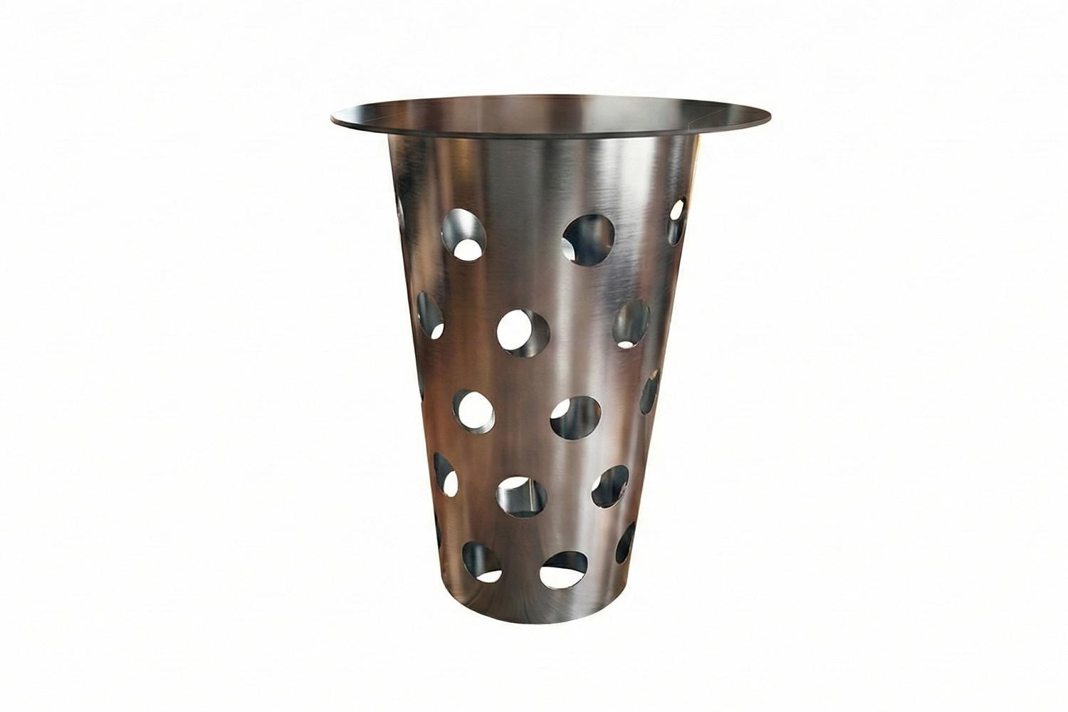 BARTISCH VINO Silber Metall - Silberfarben, Metall (80/80/111cm) - KAWOLA