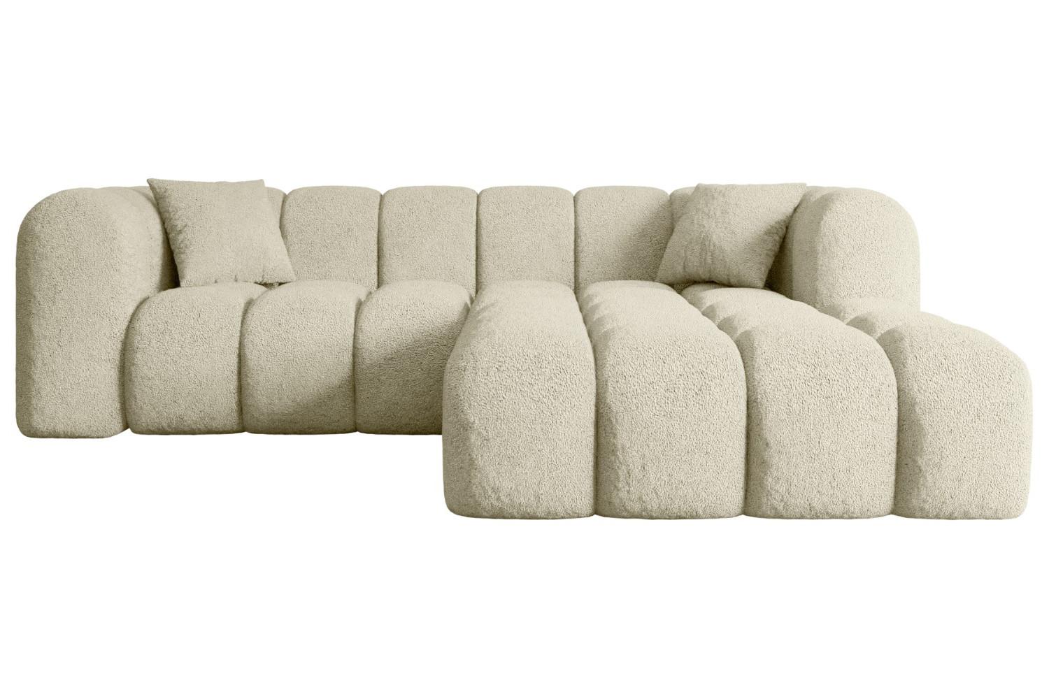 ECKSOFA Ottomane Rechts OLEA-L1 - 231x173x74 cm Beige - Creme/Schwarz, Holzwerkstoff/Kunststoff (231/173cm) - ALTDECOR