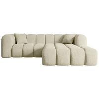 ECKSOFA Ottomane Rechts OLEA-L1 - 231x173x74 cm Beige - Creme/Schwarz, Holzwerkstoff/Kunststoff (231/173cm) - ALTDECOR