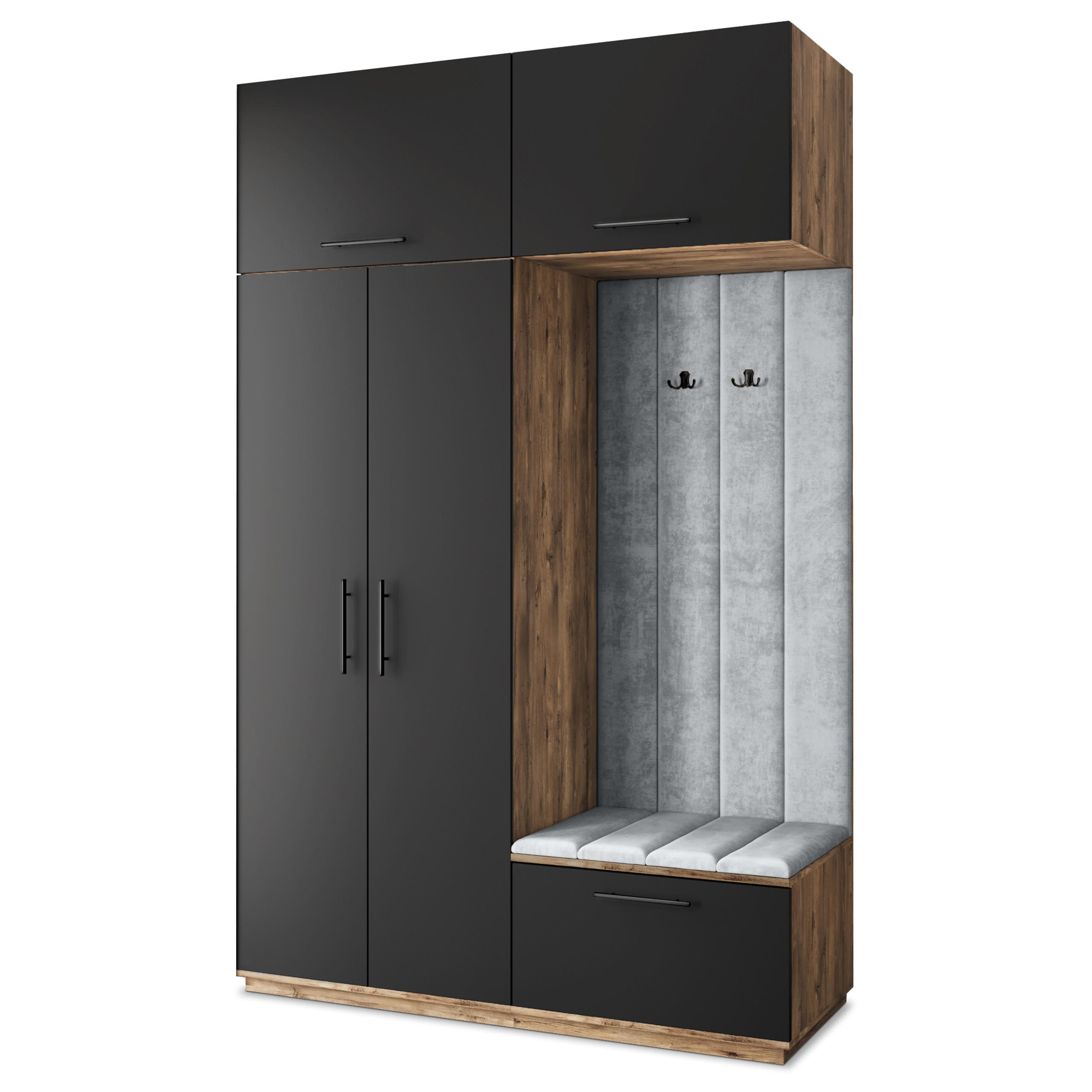GARDEROBENSCHRANK REMA 150/240/60 cm Modern Eichefarben - Eichefarben/Hellgrau, Holzwerkstoff (150/240/60cm) - MASSENO