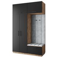GARDEROBENSCHRANK REMA 150/240/60 cm Modern Eichefarben - Eichefarben/Hellgrau, Holzwerkstoff (150/240/60cm) - MASSENO