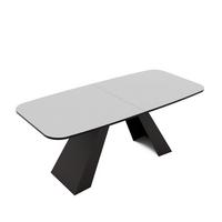 AUSZIEHTISCH ZENITH 180/90/76 cm mit Metallgestell, Schwarz / Weiß - Schwarz/Weiß, Holzwerkstoff/Metall (90/180/76cm) - Idohome