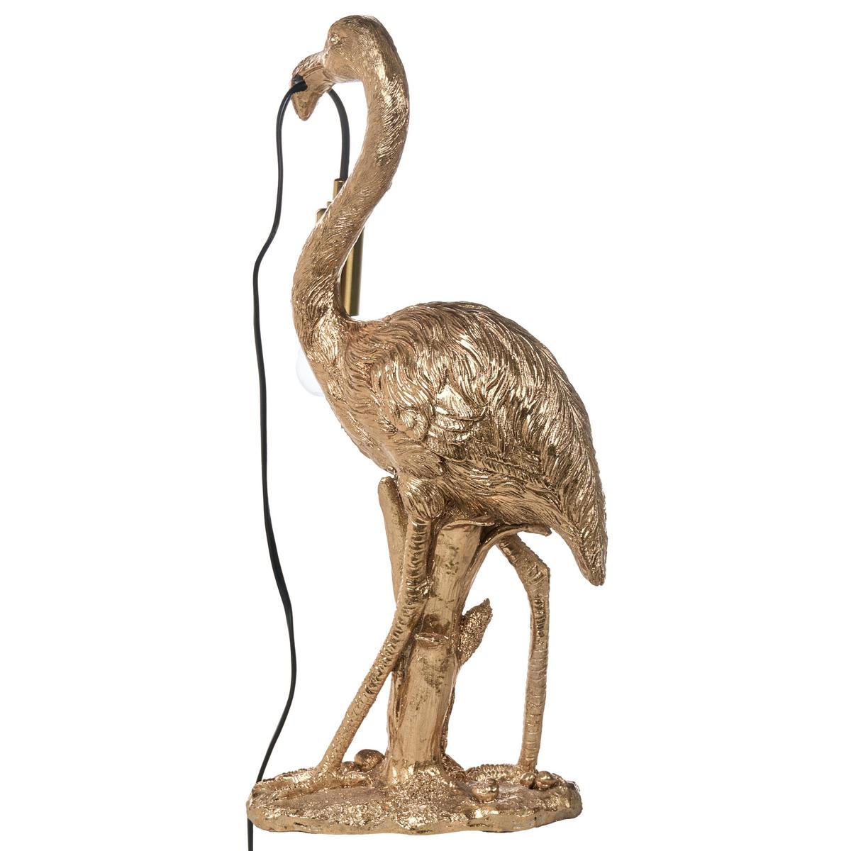 TISCHLAMPE Flamingo Gold Vice - Messingfarben/Goldfarben, Kunststoff (12/20/47cm) - Beliani