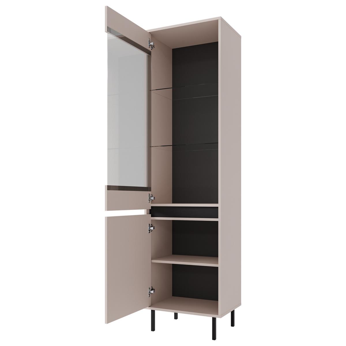 VITRINE in Beige - Beige, Holzwerkstoff (55.8/205/40cm) - MASSENO