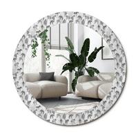 SPIEGEL Rund Ø 70 cm mit Aufdruck - Schwarz, Glas (70/70/0.4cm) - Wallfluent