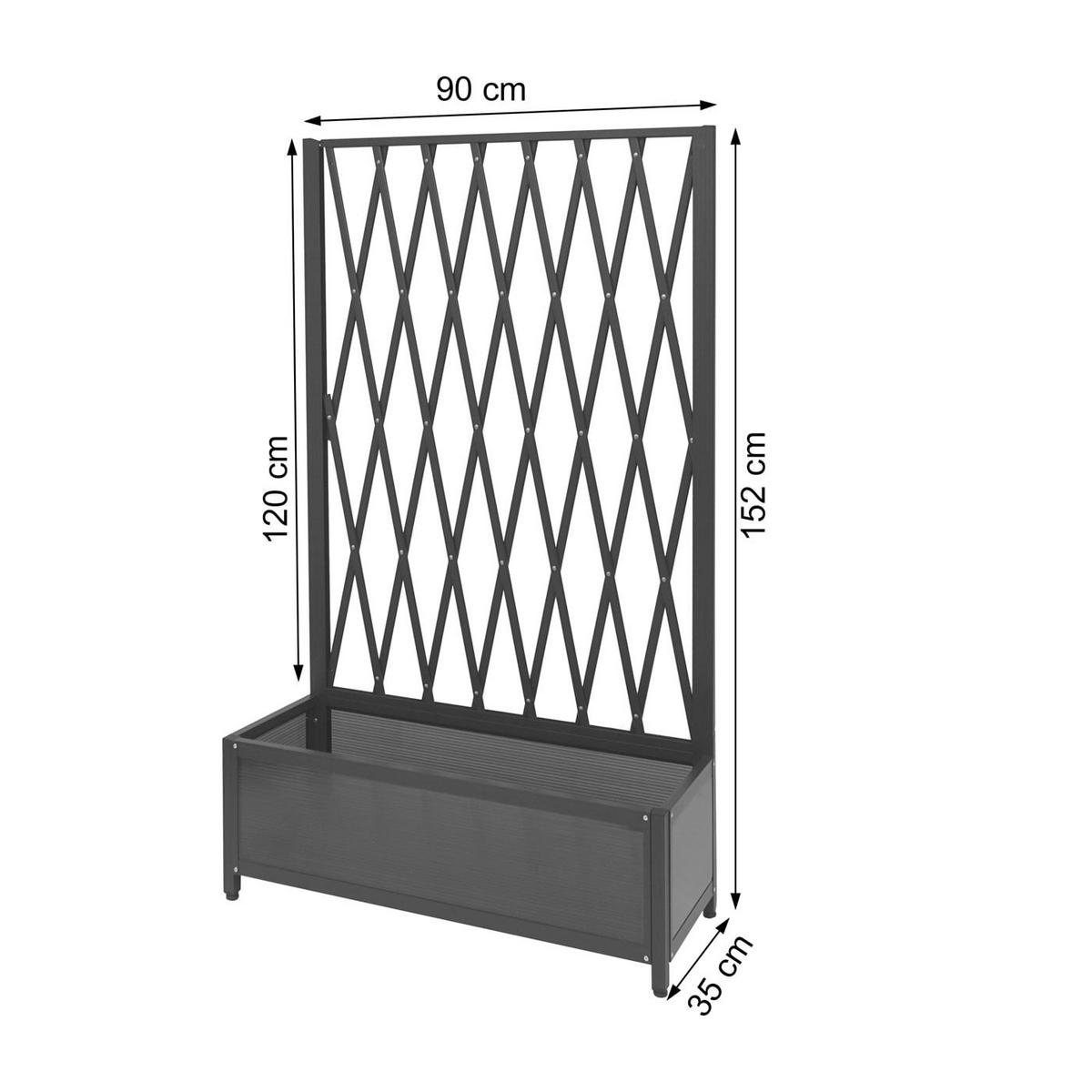 RANKGITTER Grau - Grau, Metall (90/152/35cm) - MCW