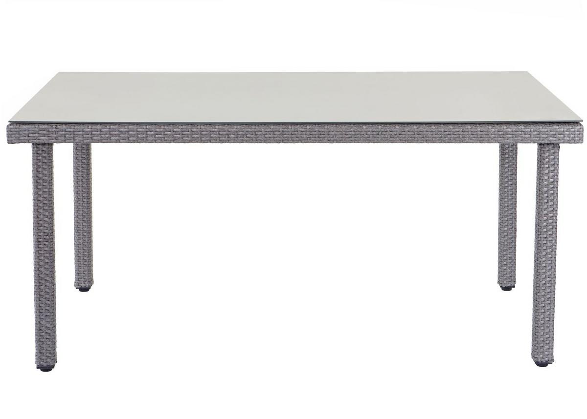 POLY-RATTAN-GARNITUR Grau, Cremeweiß - Weiß/Grau, Kunststoff - MCW