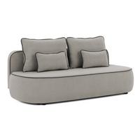 SCHLAFSOFA Vero im modernen und abgerundeten Design mit Bettkasten aus Grau Plüschstoff mit schwarzer Paspel - Schwarz/Grau, Holz/Kunststoff (210/90/98cm) - S-Style Möbel