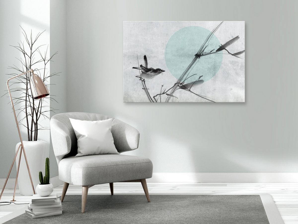 KUNSTDRUCK Grau 60/40 cm - Schwarz/Grau, Textil (60/40cm) - KUNSTLOFT