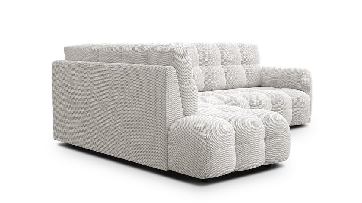 ECKSOFA MELLOW 5-Sitzer, creme - Creme/Schwarz, Holz/Textil (283/191cm) - Wozimo