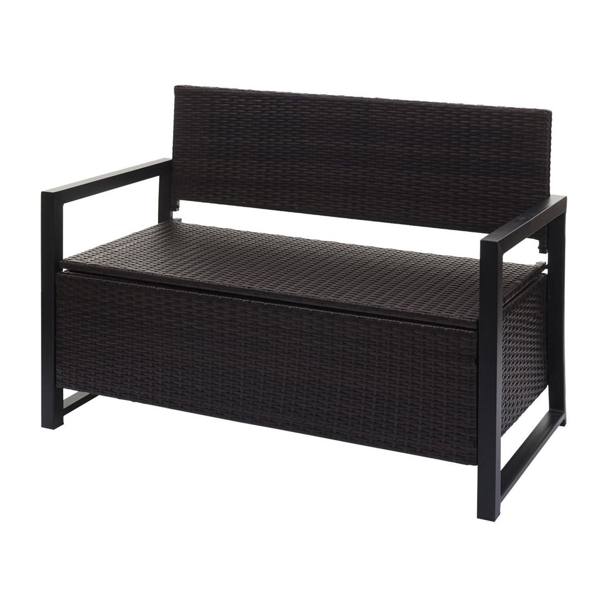 POLY-RATTAN 2ER SITZBANK Braun, Schwarz - Schwarz/Braun, Kunststoff (117/87/57cm) - MCW