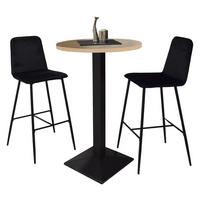 TRESENTISCH rund Eleanore 70 cm schwarz matt/asteiche - Naturfarben, Metall (70/70/106cm) - 58aufmkessel