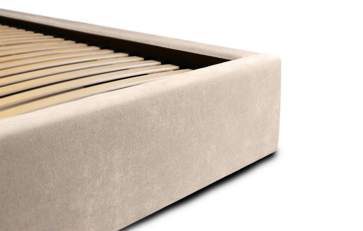 POLSTERBETT Amada Komplettset - Beige, Holzwerkstoff/Textil (140/200cm) - Fun Möbel