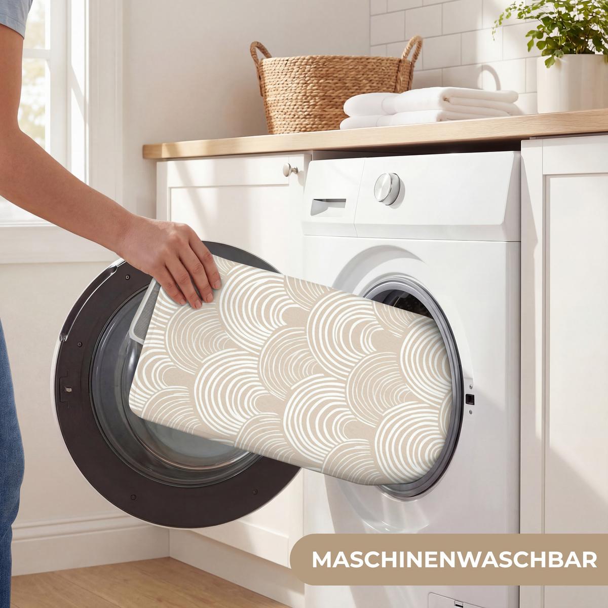 WC-VORLEGER Wellen - Textur - Beige WC Teppich 40x60 cm - Kaschmir, Textil (40/1cm) - OnlyWow