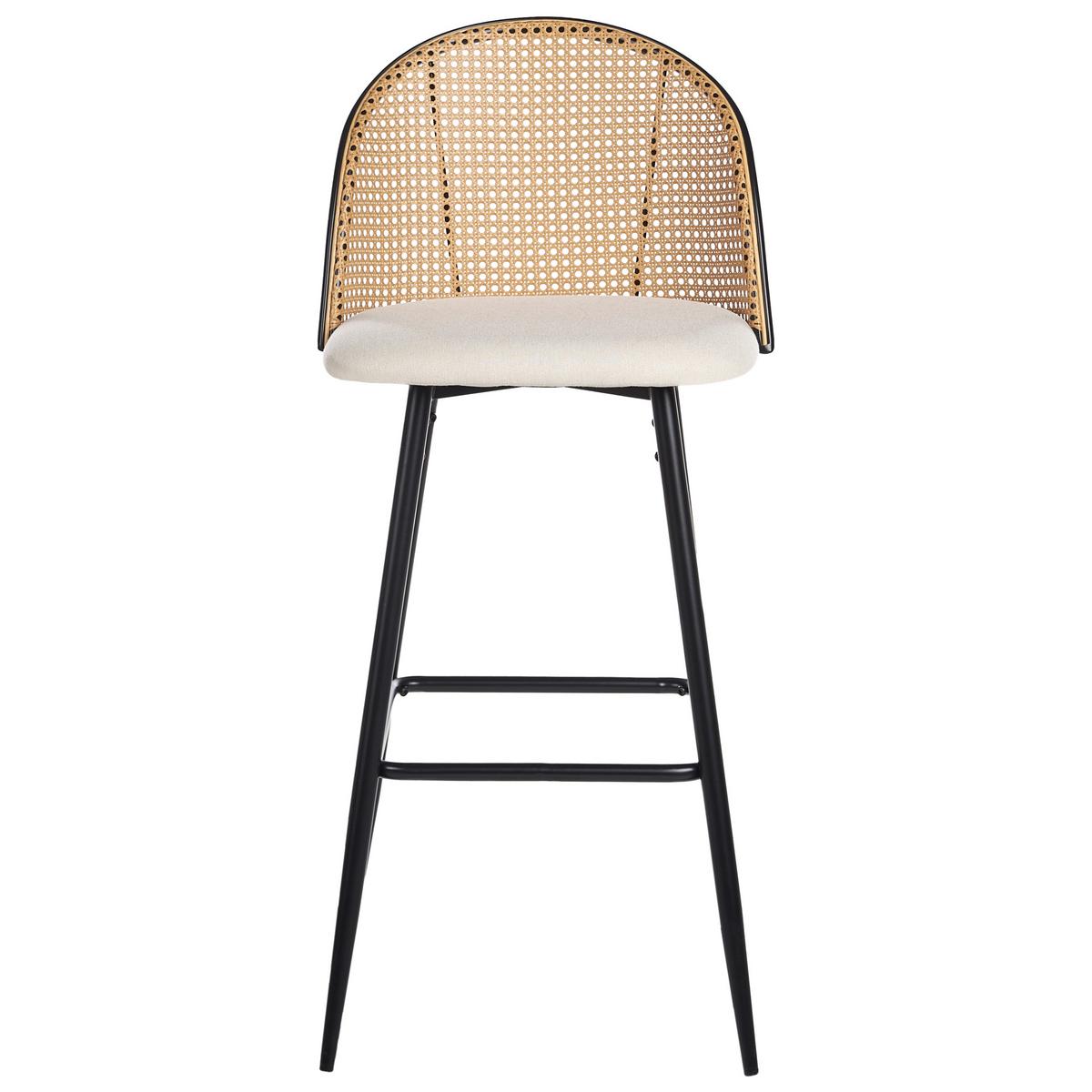 BARSTUHL 2er-Set Metall Schwarz Cornell - Beige, Metall (46/104/51cm) - Beliani