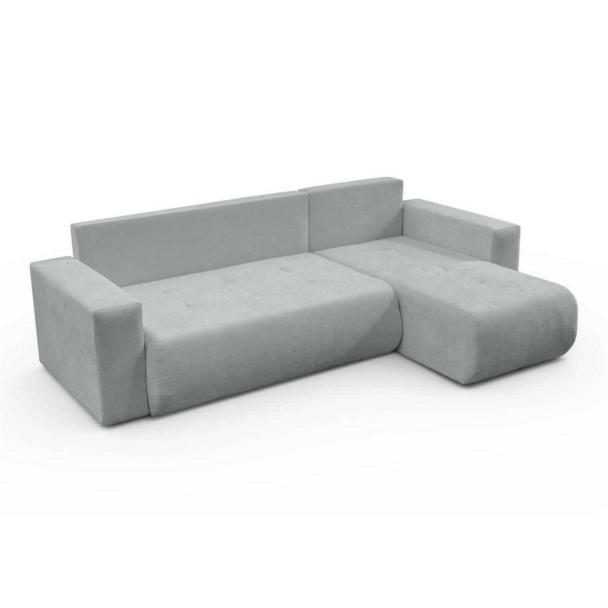 ECKSOFA CLOUD II L mit Schlaffunktion, Vibe 85 - Hellgrau, Textil (247/152cm) - Lookway