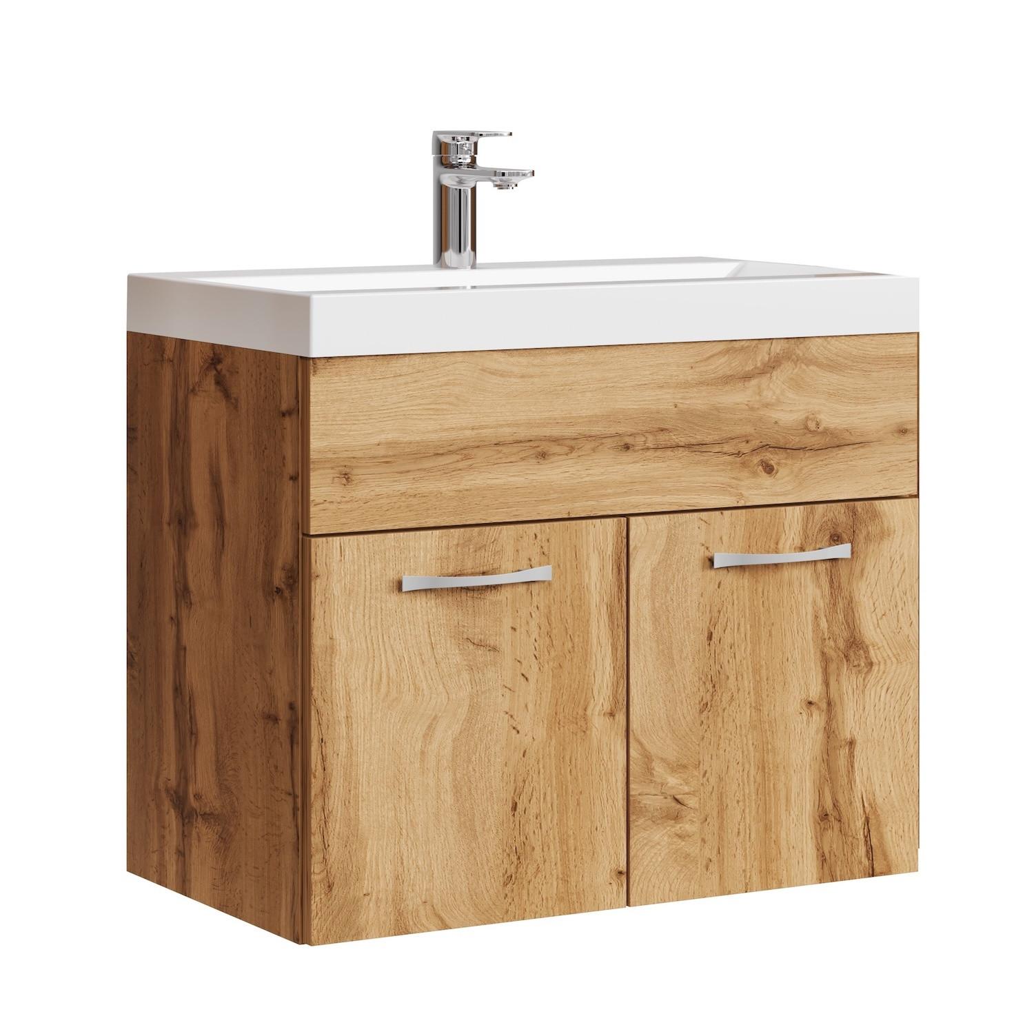 BADMÖBEL-SET Montreal 2 Teile Eiche - 60 x 35 x 51 cm - Eichefarben, Holz (60/51/35cm) - Badplaats