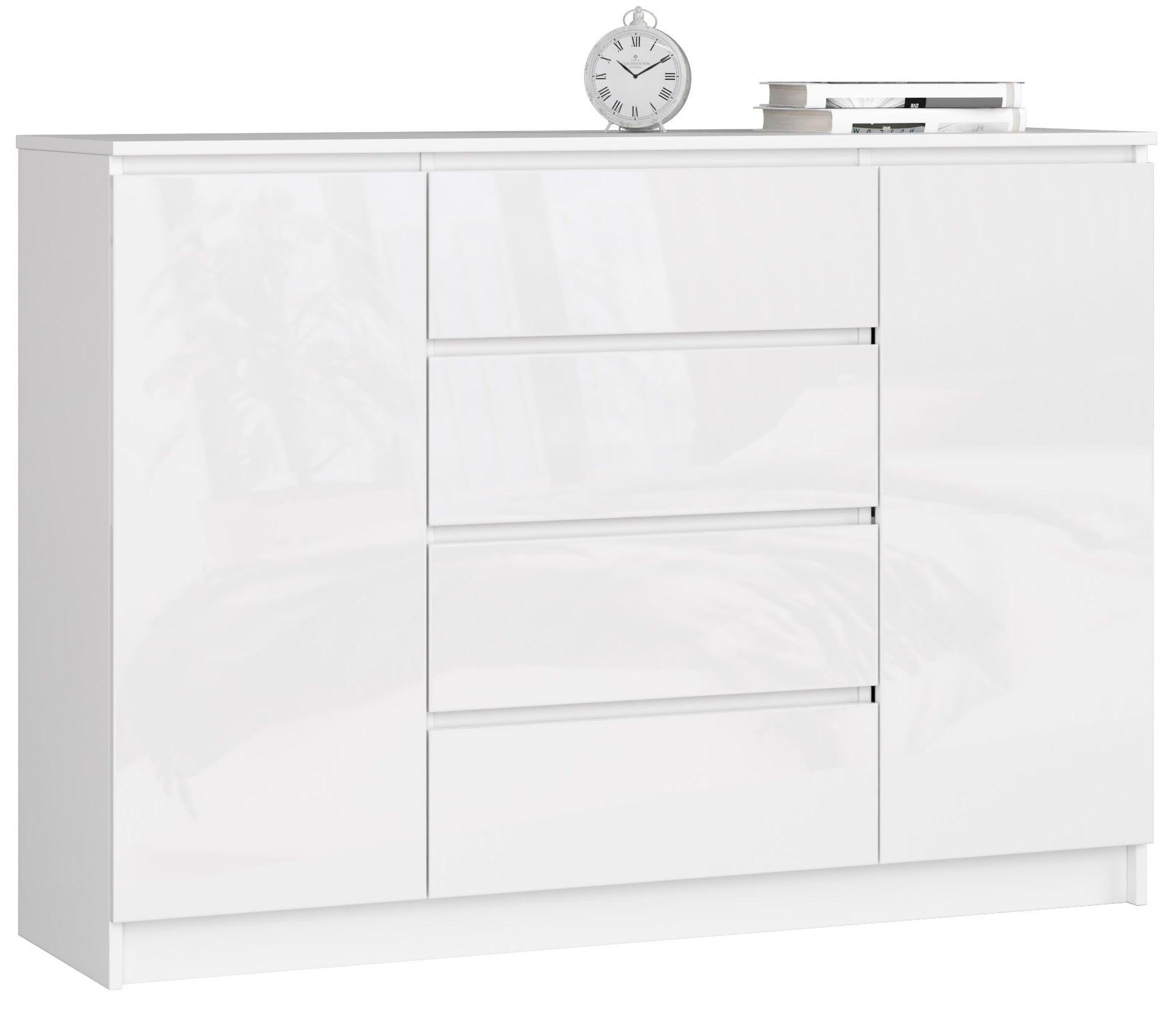 KOMMODE Weiß, Weiß Glanz 99/138/40 - Weiß, Holzwerkstoff (138/99/40cm) - RAUMHIRSCH FURNITURE