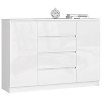 KOMMODE Weiß, Weiß Glanz 99/138/40 - Weiß, Holzwerkstoff (138/99/40cm) - RAUMHIRSCH FURNITURE