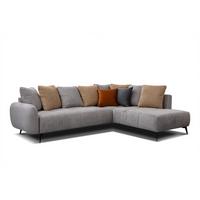 ECKSOFA EVENTO 5-Sitzer, platinfarben - Schwarz/Grau, Holzwerkstoff/Textil (266/206cm) - Wozimo