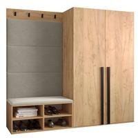 GARDEROBEN-SET 184/184/42 - Eichefarben/Creme, Holz/Kunststoff (184/184/42cm) - MÖBEL KRYSPOL
