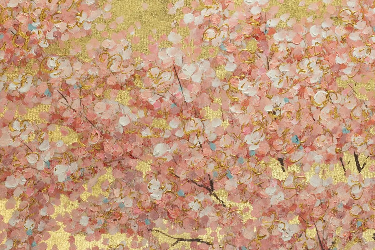 ÖLGEMÄLDE 120/60 cm - Pink/Braun, Holz/Textil (120/60cm) - KUNSTLOFT